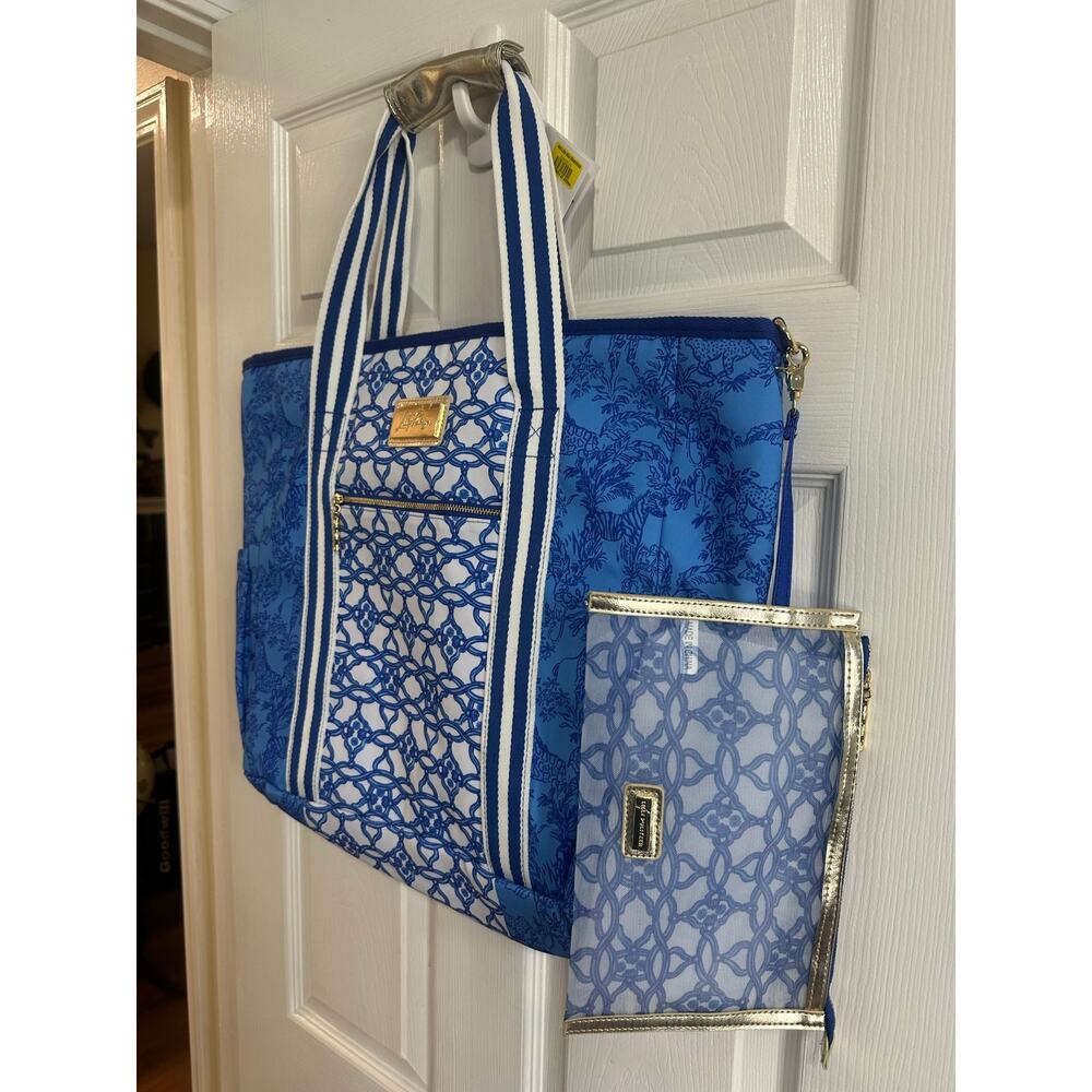 Lilly Pulitzer NWT Picnic Party Cooler Blue Safari Party Tote Bag - Picture 5 of 7